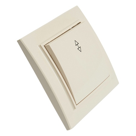 Переключатель 1-клавишный STEKKER  PSW10-9005-02, 250В, 10А, серия Эрна, слоновая кость - фото