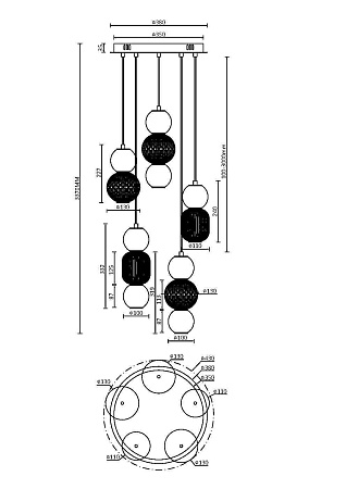 Подвесной светильник Maytoni Drop MOD273PL-L80CH3K - фото