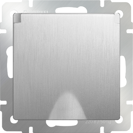 Розетка влагозащ. с зазем. с защит. крышкой и шторками cеребряный рифленый WL09-SKGSC-01-IP44 - фото