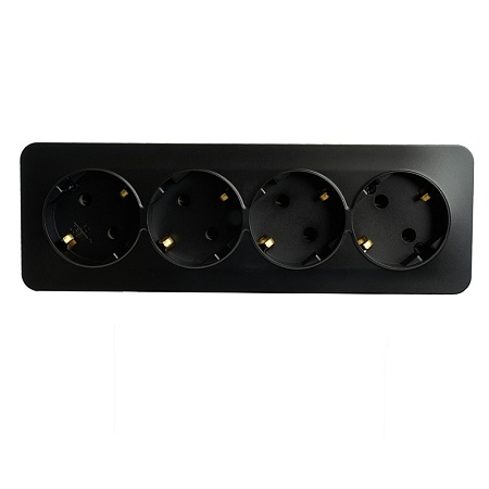 Розетка TV открытой установки, 1-местная, STEKKER, 75 Ом, 5-862МГц, серия София, черный матовый, MST00-10-05 - фото