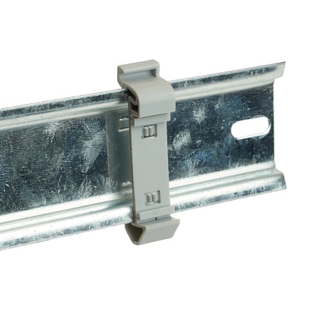 Монтажный держатель на DIN-рейку для зажимов блочных (горизонтальная установка), серый LD580-PTFIX-H2 - фото