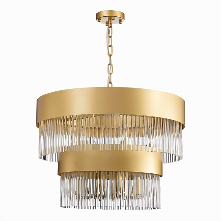 Люстра подвесная ST-Luce Золотистый/Золотистый, Прозрачный E14 9*40W SL1225.203.09 - фото