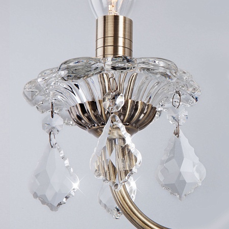 Настенный светильник Eurosvet 3281/2 античная бронза / прозрачный хрусталь - фото