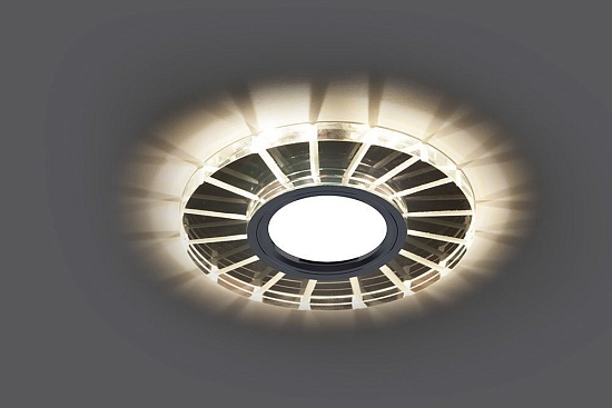 Светильник встраиваемый с LED подсветкой Feron CD982 потолочный MR16 G5.3 прозрачный, хром - фото