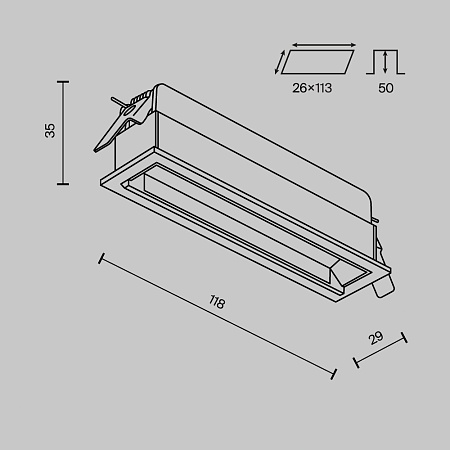 Встраиваемый светильник Technical DL100-6W2.7-3-4K-B - фото