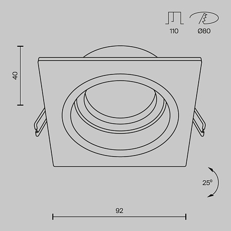 Встраиваемый светильник Technical Atom DL026-2-01W - фото