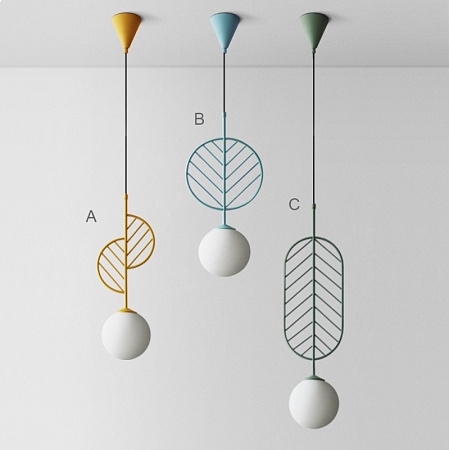 Подвесной Светильник Leaf B Голубой Imperiumloft 178146-26 - фото