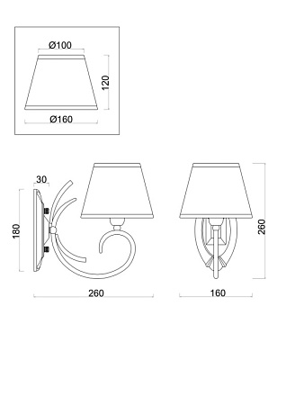 Настенный светильник (бра) Freya Gisela FR2013WL-01G - фото