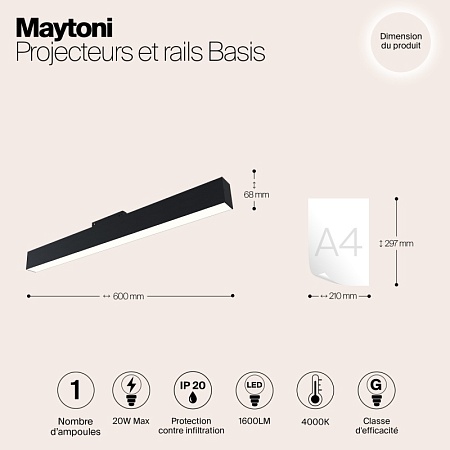 Трековый светильник Technical BASIS TR012-2-20W4K-B - фото