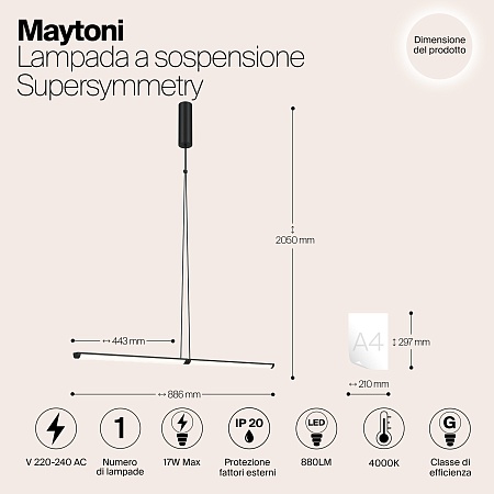 Подвесной светильник Maytoni Supersymmetry P096PL-L11BK - фото