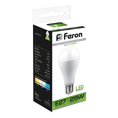 Лампа светодиодная Feron LB-100 Шар E27 25W 175-265V 4000K - фото