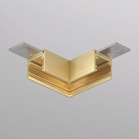 TR5731-SB Угловой элемент для трека SHINE BASE 90° потолок-потолок, сатинированная латунь, алюминий - фото