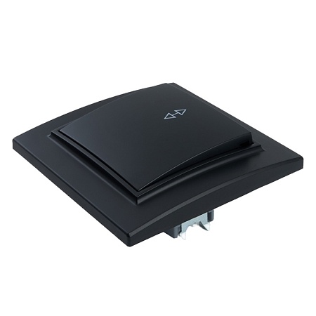 Переключатель 1-клавишный STEKKER  PSW10-9005-03, 250В, 10А, серия Эрна, черный - фото