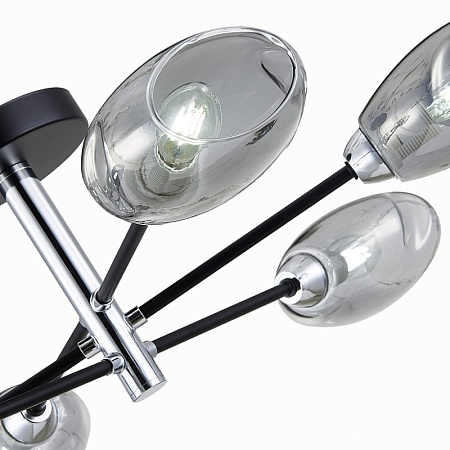 Светильник потолочный Черный, Хром/Дымчатый E14 6*40W SLE155512-06 - фото