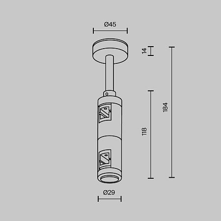 Комплектующие для систем освещения с токоведущими элементами Technical TRA156C-D1-PT - фото