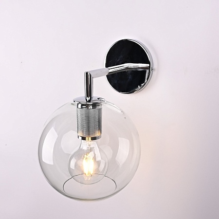 Бра Rh Utilitaire Globe Shade Single Sconce Silver Imperiumloft 123277-22 - фото