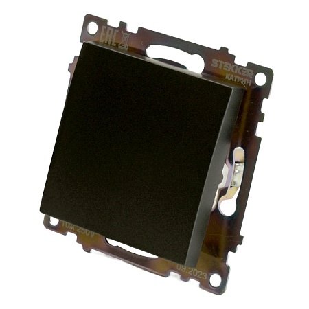Переключатель 1-клавишный (механизм), 250В, 10А, серия Катрин, графит, GLS10-7105-06 - фото