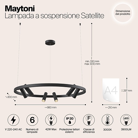 Подвесной светильник Maytoni MOD102PL-L42B - фото