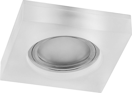 Светильник встраиваемый с белой LED подсветкой Feron CD8180 потолочный MR16 G5.3 белый матовый - фото