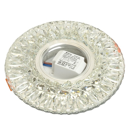 Светильник встраиваемый с белой LED подсветкой Feron CD4028 потолочный GX53 без лампы прозрачный - фото