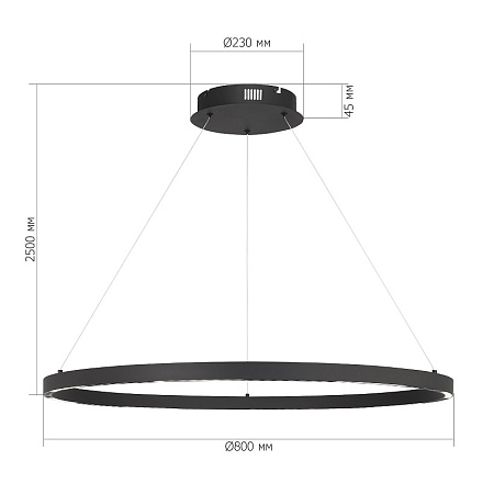 Светильник подвесной ST-Luce черный/черный LED 1*43W 4000K SL6238.443.01 - фото