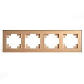 Рамка 4-местная, стекло, STEKKER GFR00-7004-08, серия Катрин, золото
