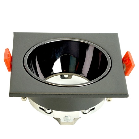 Светильник встраиваемый Feron DL3112 потолочный MR16 G5.3  черный + черный хром - фото