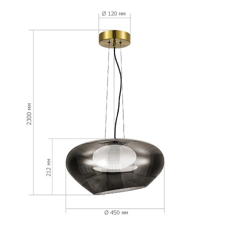 Светильник подвесной ST-Luce Латунь/Дымчатый, Белый LED 1*20W 3000K SL6019.313.01 - фото