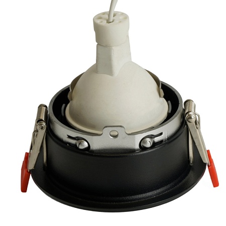 Светильник встраиваемый Feron DL3102 потолочный MR16 G5.3  черный + черный хром - фото