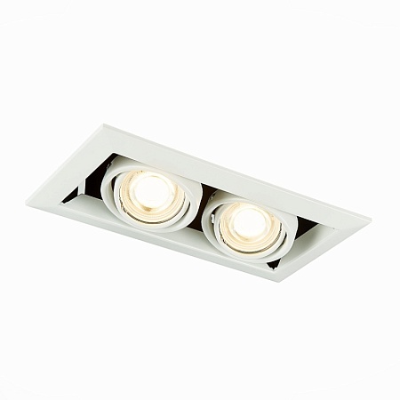 Св-к встр. Черный, Белый GU10 2*50W IP20 L245xW126xH70 220V Без ламп ST250.558.02 - фото