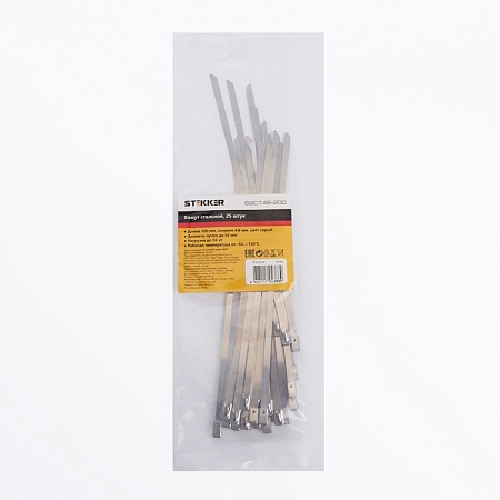 Хомут стальной STEKKER SSCT46-200 4,6х200мм, d пучка max 55мм, нагрузка 50кг, серый, упаковка 25 шт - фото