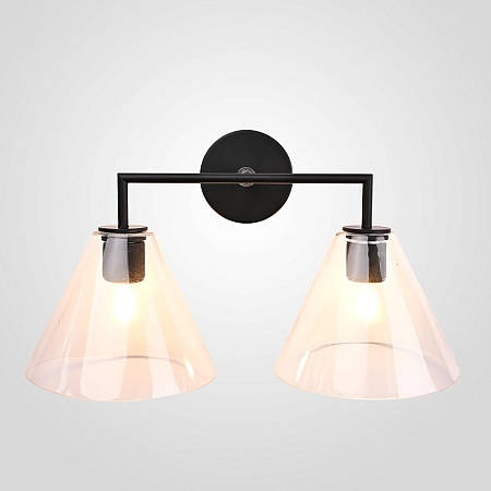 Бра Rh Utilitaire Funnel Shade Double Sconce Black Imperiumloft 123266-22 - фото