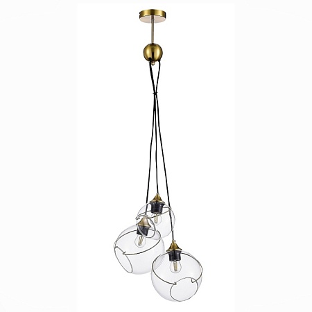 Светильник подвесной Золотистый/Прозрачный E27 3*60W SLE103113-03 - фото