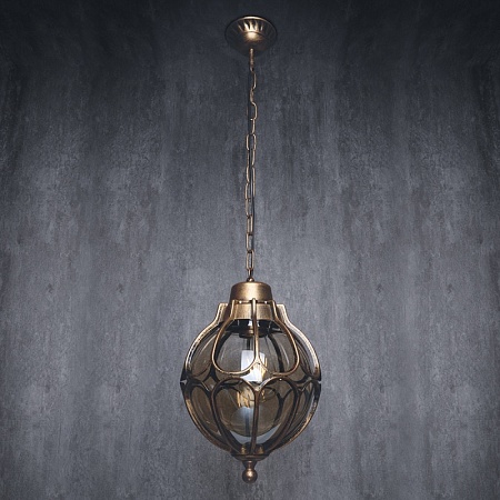 Светильник садово-парковый Feron PL3805  круглый на цепочке 60W 230V E27, черное золото - фото