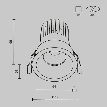 Встраиваемый светильник Technical DL117-15W-4K-B - фото