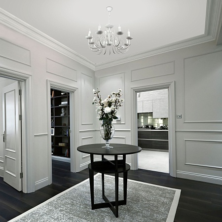 Подвесной светильник Eurosvet 60018/8 белый с золотом - фото