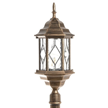 Светильник садово-парковый Feron PL126 шестигранный столб 60W E27 230V, черное золото - фото