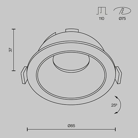 Встраиваемый светильник Technical DL051-U-1WMG - фото