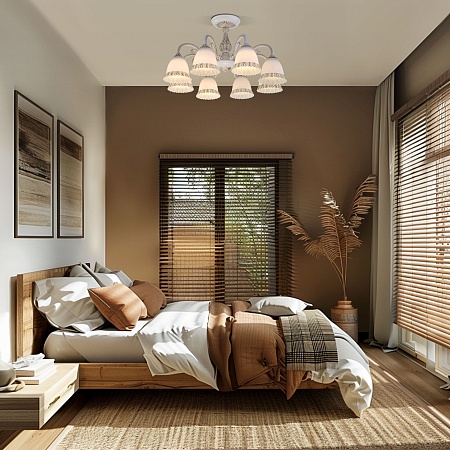 Потолочный светильник Eurosvet 60107/8 белый с золотом - фото