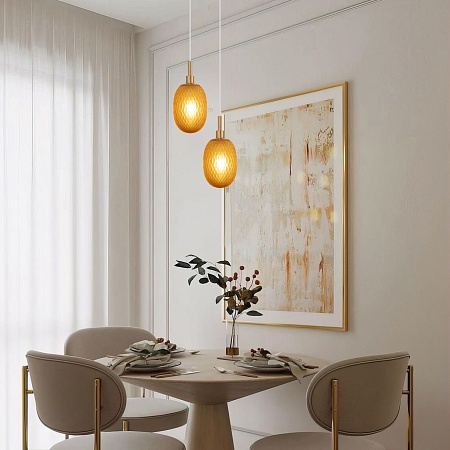 Подвесной светильник Eurosvet 50266/1 янтарный - фото