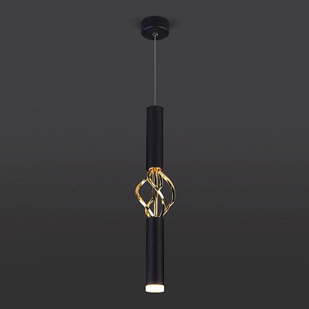 Подвесной акцентный светильник Eurosvet 50191/1 LED черный/золото - фото
