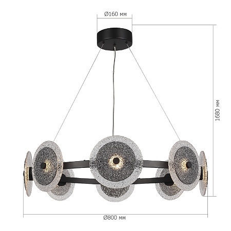 Светильник подвесной ST-Luce черный/дымчатый LED 1*44W 4000K SL6142.443.01 - фото