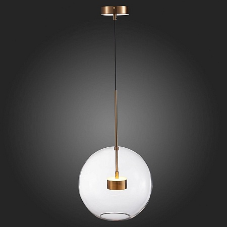 Светильник подвесной ST-Luce Латунь/Прозрачный LED 1*14W 3000K SL1133.223.01 - фото