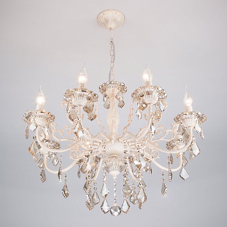 Подвесной светильник Eurosvet 3281/8 белый с золотом / тонированный хрусталь - фото