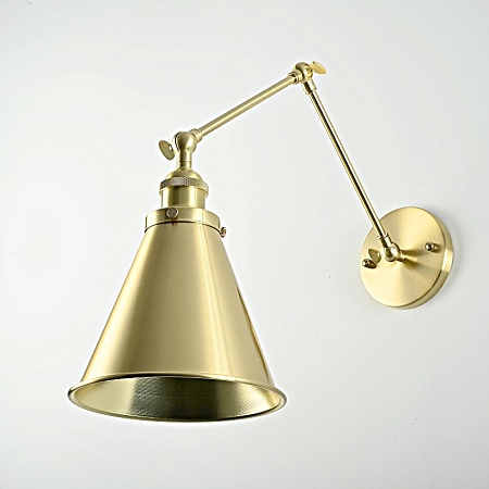 Бра Gloce Cone Shade Loft Industrial Metal Tall Gold Imperiumloft 74698-22 - фото