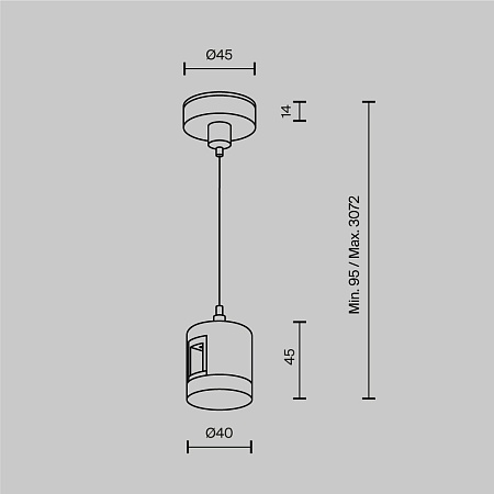 Подвес тросовый Hang с прямым коннектором питания Flarity черный - фото
