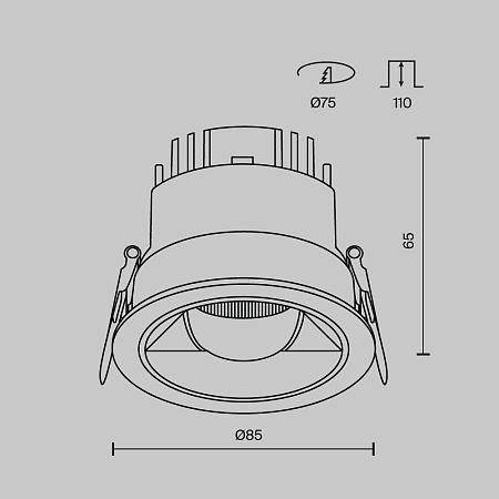 Встраиваемый светильник Technical DL100-12W2.7-3-4K-RD-W - фото