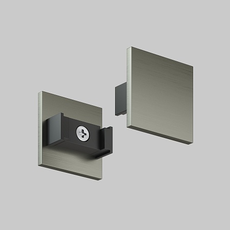 TR5735-DN Торцевая заглушка низкая, для использования без экрана, для трека Shine, серия Base, комплект 2 шт, темный никель, алюминий - фото