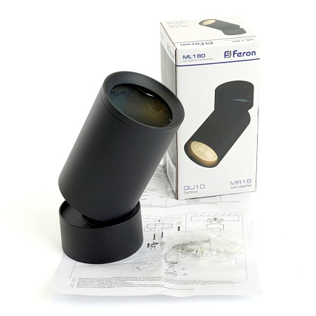 Светильник потолочный Feron ML180 MR16 35W 230V, черный - фото