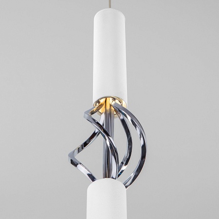 Подвесной акцентный светильник Eurosvet 50191/1 LED белый/хром - фото